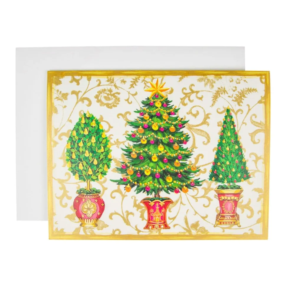 Gilded Trees Classic Boxed Christmas Cards - includes 15 cards & envelopes