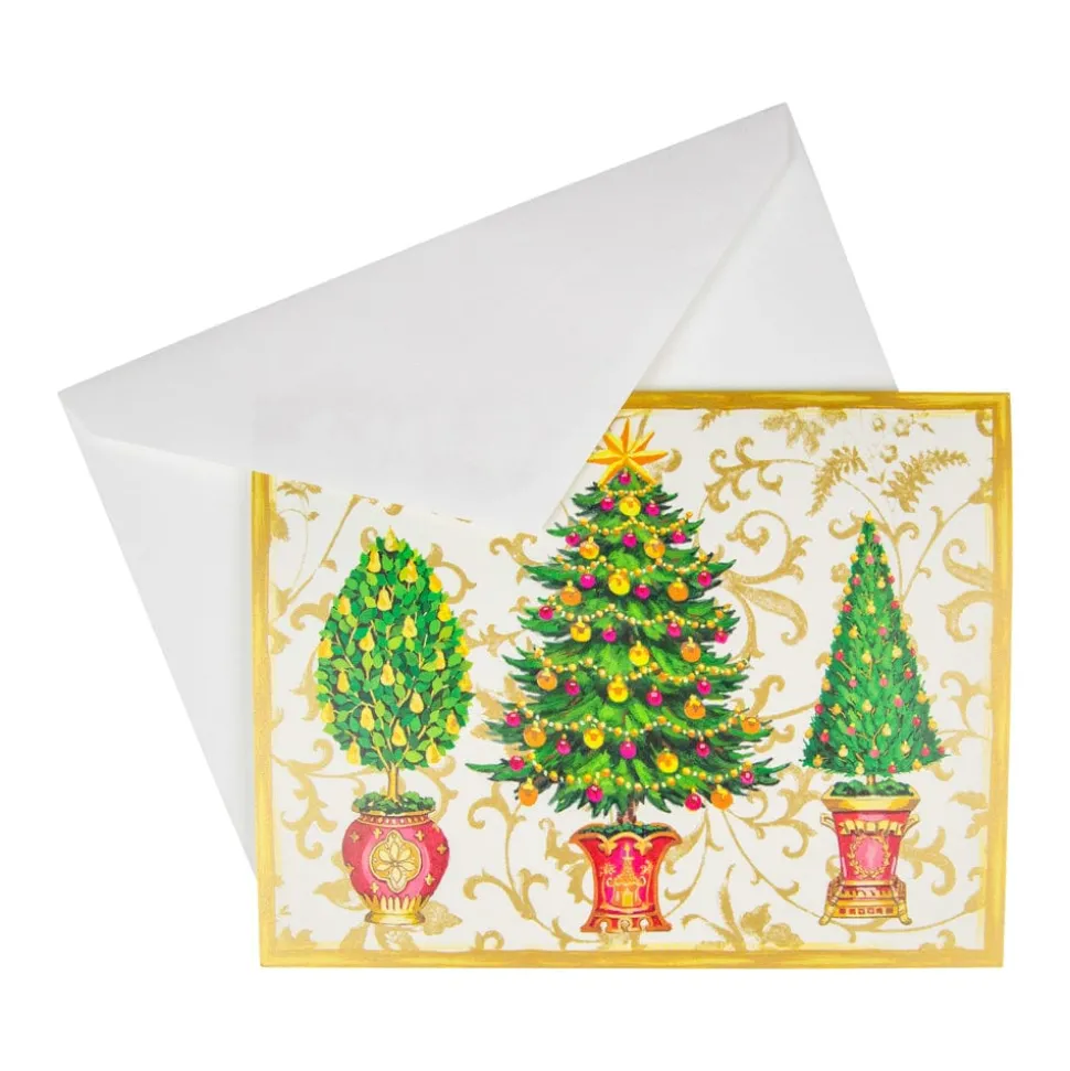 Gilded Trees Classic Boxed Christmas Cards - includes 15 cards & envelopes