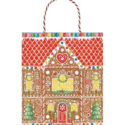 Gingerbread House Large Gift Bag 10"L x 4.75"W x 11.75"H - includes 1 bag