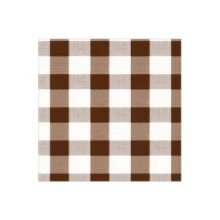 Gingham Paper Cocktail Napkins in Chocolate - 20 Per Package