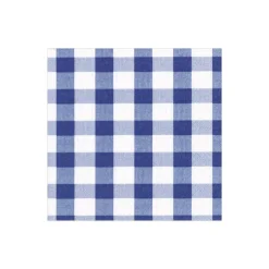 Gingham Paper Cocktail Napkins in Blue - 20 Per Package
