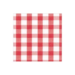 Gingham Paper Cocktail Napkins in Red - 20 Per Package
