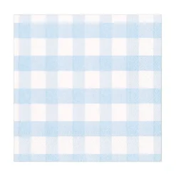 Gingham Paper Luncheon Napkins in Light Blue - 20 Per Package