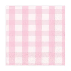 Gingham Paper Luncheon Napkins in Pink - 20 Per Package