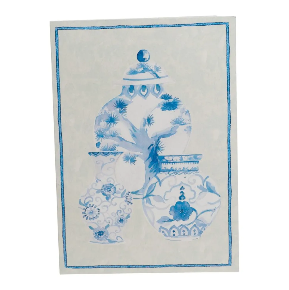 Glazed Porcelain Boxed Note Cards - 8 Note Cards & 8 Envelopes