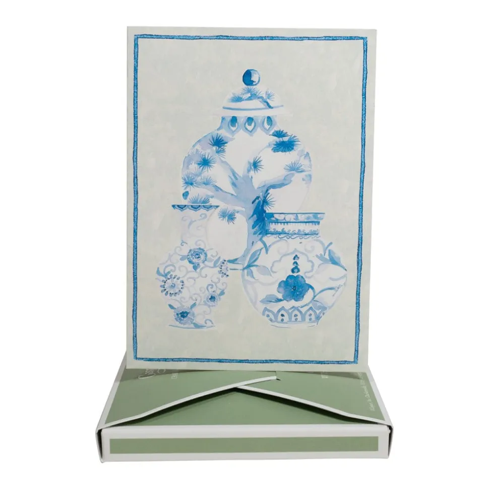 Glazed Porcelain Boxed Note Cards - 8 Note Cards & 8 Envelopes