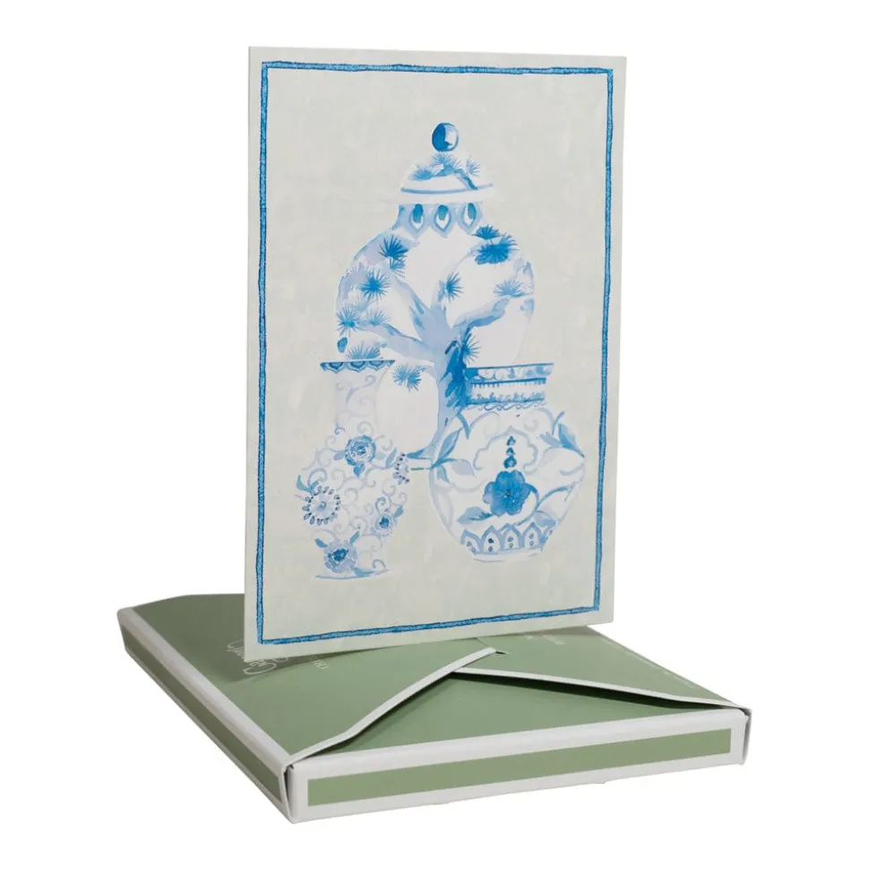 Glazed Porcelain Boxed Note Cards - 8 Note Cards & 8 Envelopes