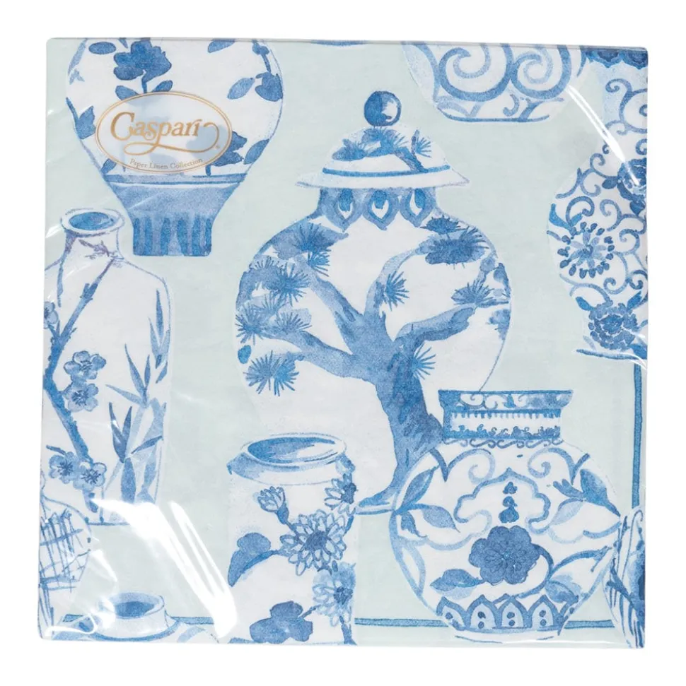 Glazed Porcelain Celadon Paper Linen Dinner Napkins - 12 Per Package