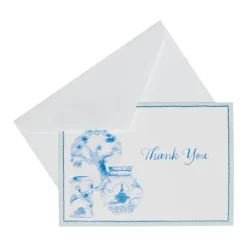 Glazed Porcelain Thank You Notes - 8 Note Cards & 8 Envelopes
