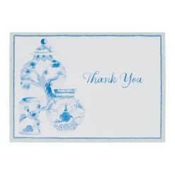 Glazed Porcelain Thank You Notes - 8 Note Cards & 8 Envelopes