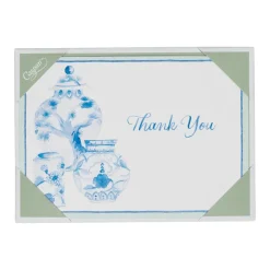 Glazed Porcelain Thank You Notes - 8 Note Cards & 8 Envelopes