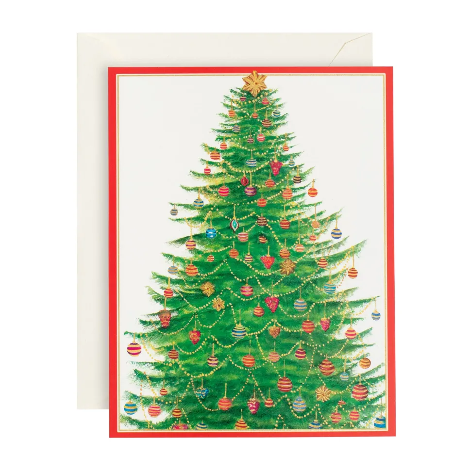 Glittering Tree Classic Boxed Christmas Cards - includes 15 cards & envelopes