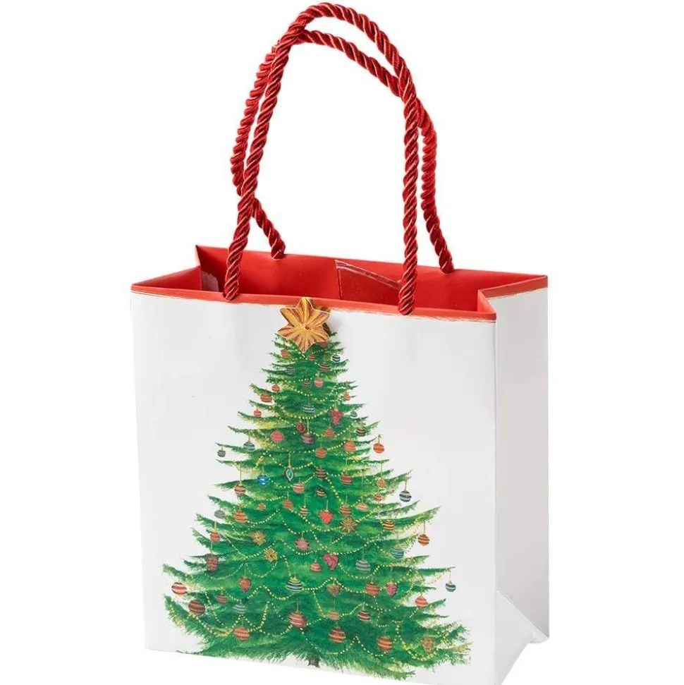 Glittering Tree Small Square Gift Bag - 1 Each