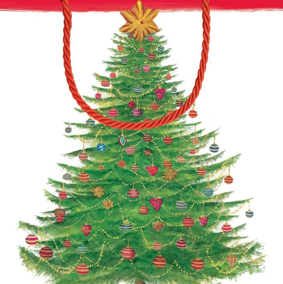 Glittering Tree Small Square Gift Bag - 1 Each