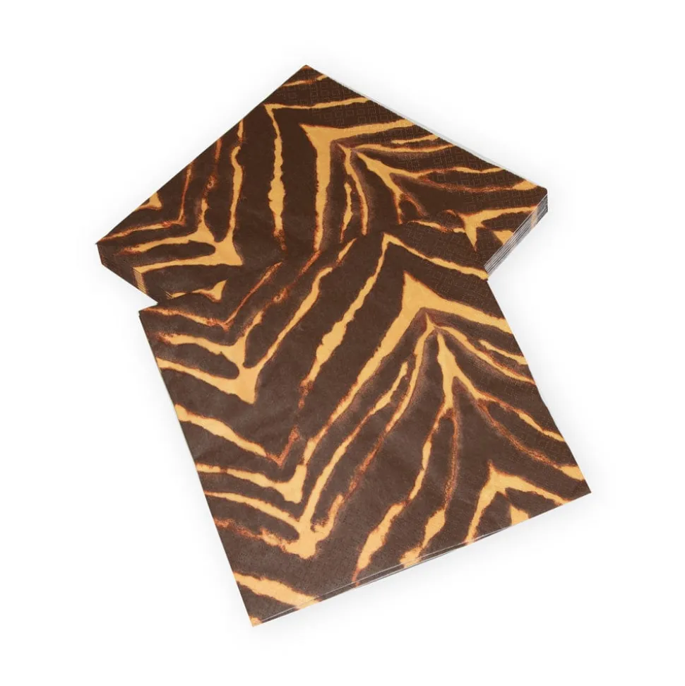 Go Wild Brown Dinner Napkins - 20 Per Package