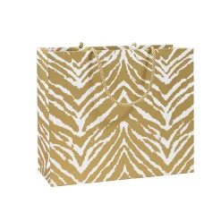Go Wild Gold & White Large Gift Bag - 1 Each