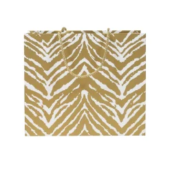 Go Wild Gold & White Large Gift Bag - 1 Each