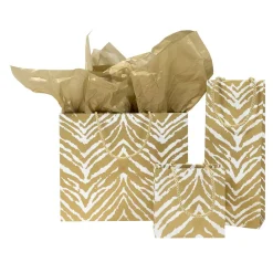 Go Wild Gold & White Large Gift Bag - 1 Each