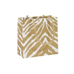 Go Wild Gold & White Small Square Gift Bag - 1 Each