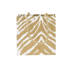 Go Wild Gold & White Small Square Gift Bag - 1 Each