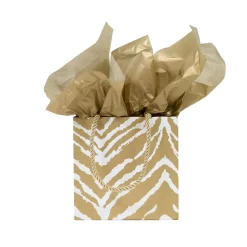 Go Wild Gold & White Small Square Gift Bag - 1 Each