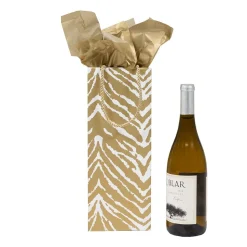Go Wild Gold & White Wine & Bottle Gift Bag - 1 Each