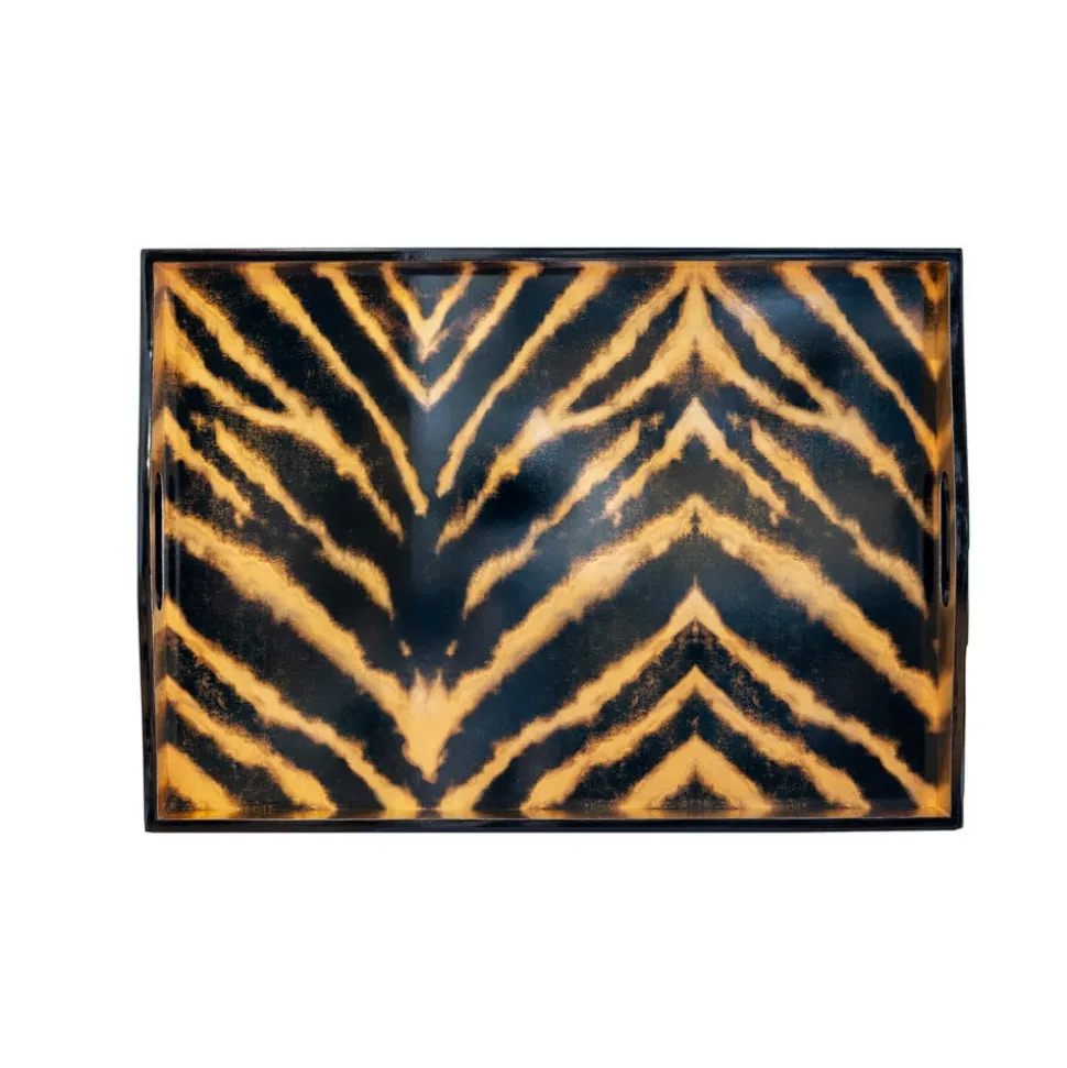 Go Wild Lacquer Large Rectangle Tray - 21X15