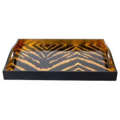 Go Wild Lacquer Large Rectangle Tray - 21X15