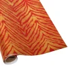 Go Wild Red & Gold Embossed Foil Gift Wrap - One 30" x 6' Roll