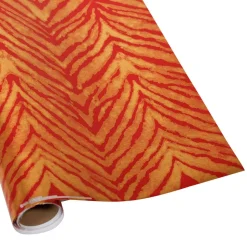Go Wild Red & Gold Embossed Foil Gift Wrap - One 30" x 6' Roll
