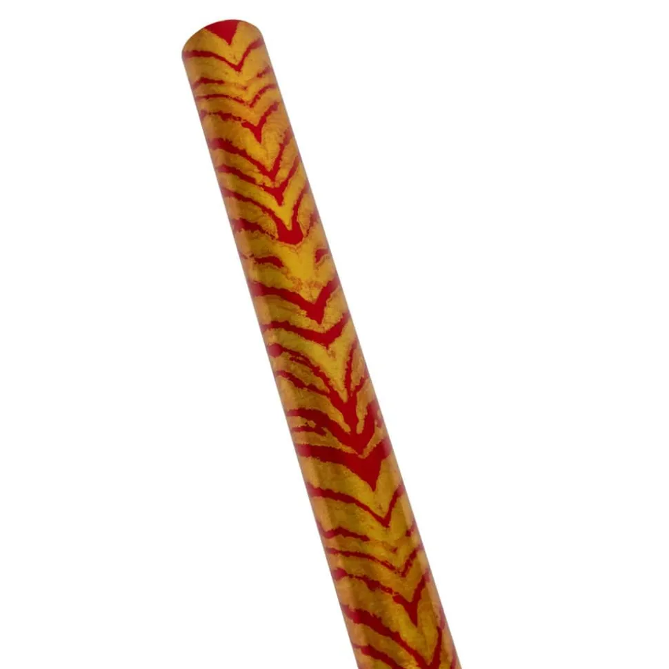 Go Wild Red & Gold Embossed Foil Gift Wrap - One 30" x 6' Roll