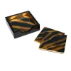 Go Wild Set Of 4 Lacquer Coasters - 4" Diameter