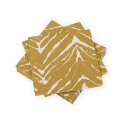 Go Wild White & Gold Cocktail Napkins - 20 Per Package