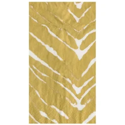 Go Wild White & Gold Guest Towel Napkins - 15 Per Package