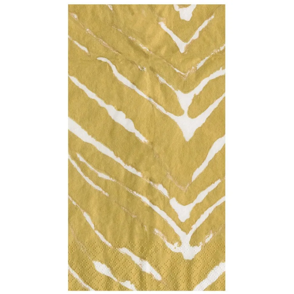 Go Wild White & Gold Guest Towel Napkins - 15 Per Package