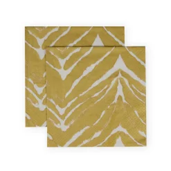 Go Wild White & Gold Luncheon Napkins - 20 Per Package