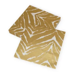 Go Wild White & Gold Napkin Dinner - 20 Per Package