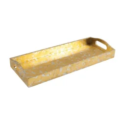 Gold & Silver Leaf Lacquer Bar Tray - 1 Each