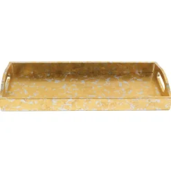 Gold & Silver Leaf Lacquer Bar Tray - 1 Each