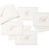 Gold Embossed Single Initial Boxed Note Cards - 8 Note Cards & 8 Envelopes