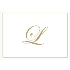Gold Embossed Single Initial Boxed Note Cards - 8 Note Cards & 8 Envelopes