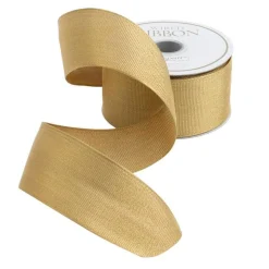 Gold Metallic Grosgrain Unwired Ribbon - 6 Yard Spool