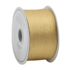 Gold Metallic Grosgrain Unwired Ribbon - 6 Yard Spool