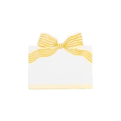 Gold Striped Bow Foil Place Cards - includes 8 Place Cards