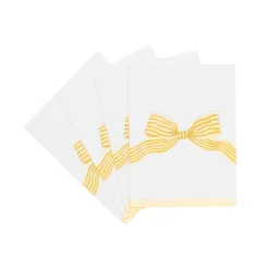 Gold Striped Bow Foil Place Cards - includes 8 Place Cards