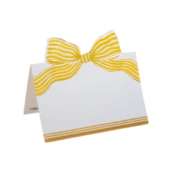 Gold Striped Bow Foil Place Cards - includes 8 Place Cards