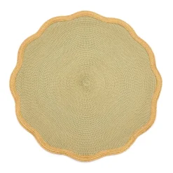 Gold 2-Tone Luxe Border Round Scallop in Moss - 1 Each