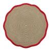 Gold 2-Tone Luxe Border Round Scallop in Holiday Red - 1 Each