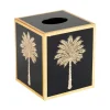 Grand Palms Lacquer Tissue Box Cover in Black - 1 Each