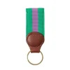 Green & Purple Key Ring with Leather Trim